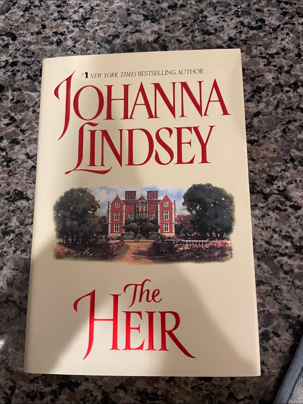 Johanna Lindsey "The Heir" Hardcover Book - Cream & Red